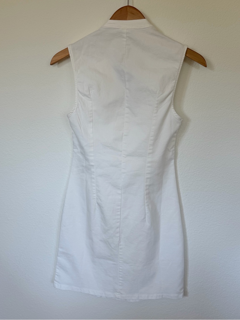 OYROSY White Sleeveless Button-Front Mini Dress - Picture 3 of 6